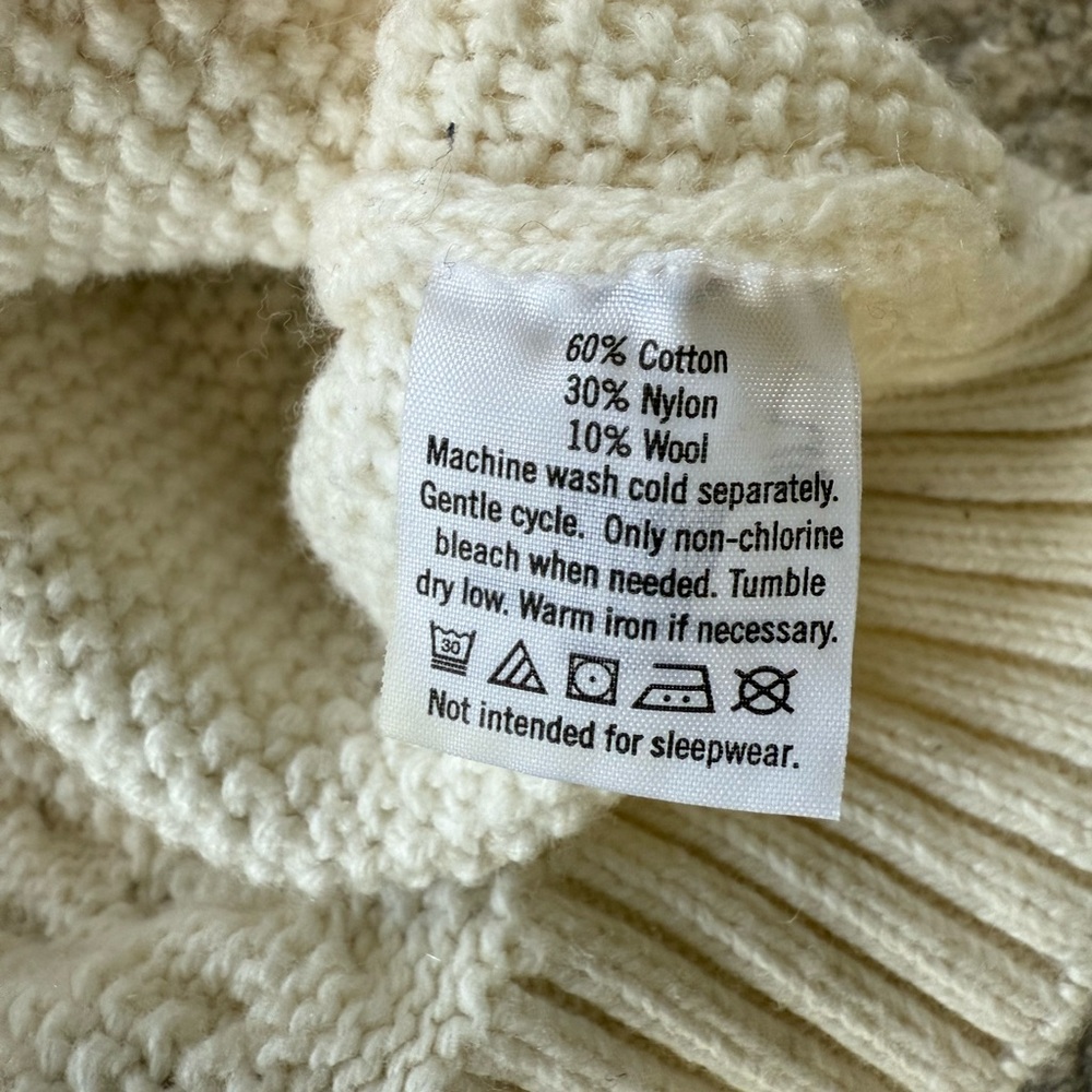 Janie and Jack Cable Knit Pullover Sweater | ivory cream | size 6 - Picture 3 of 5